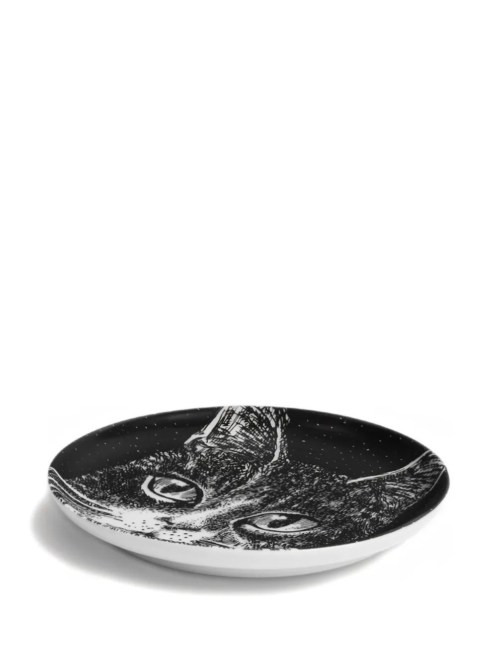Fornasetti Cat-print Decorative Plate In Blue