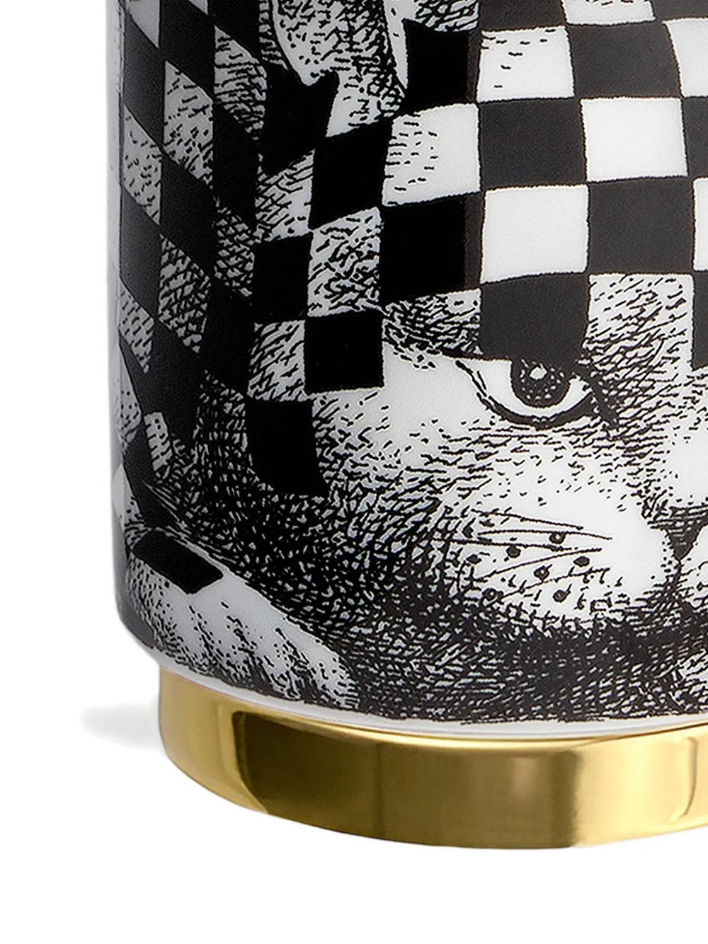 Fornasetti Cat-print Candle In White