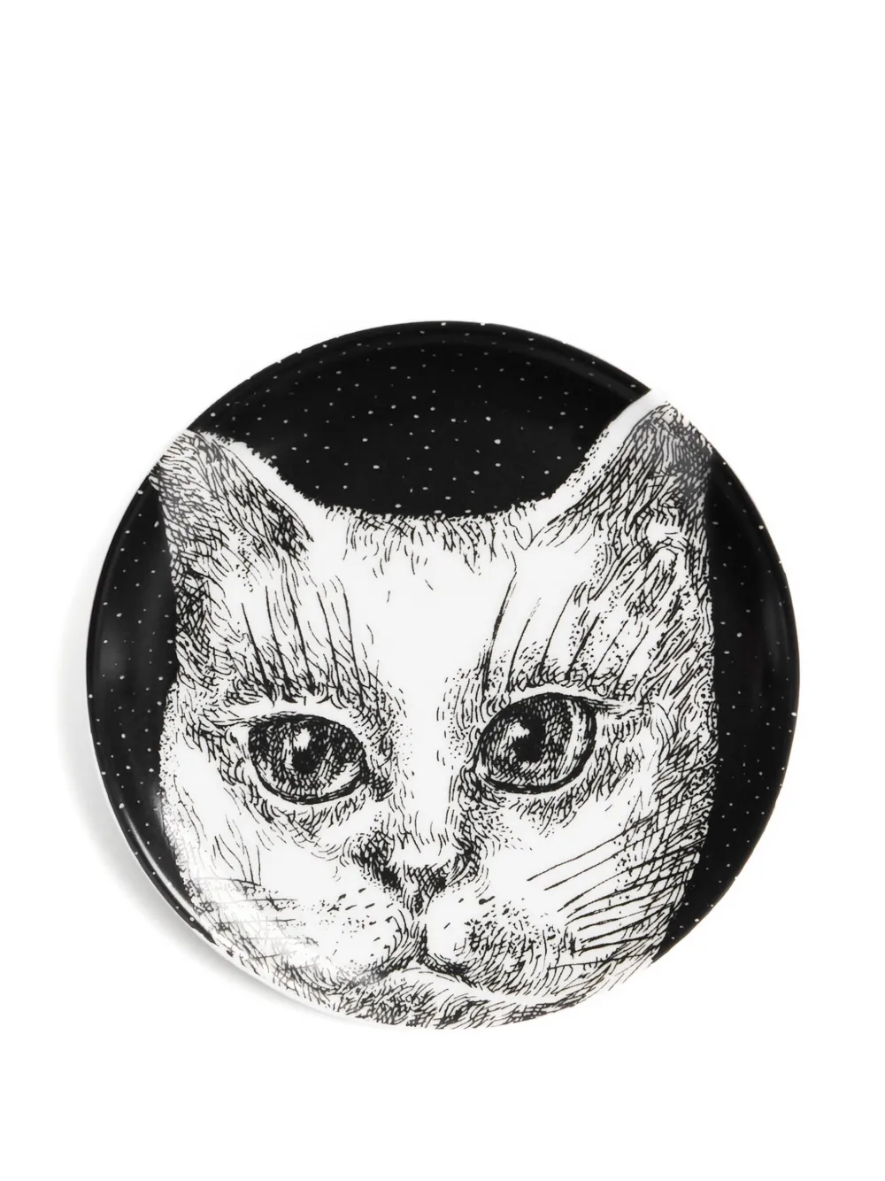 Fornasetti cat-print decorative plate | Black | Image 1
