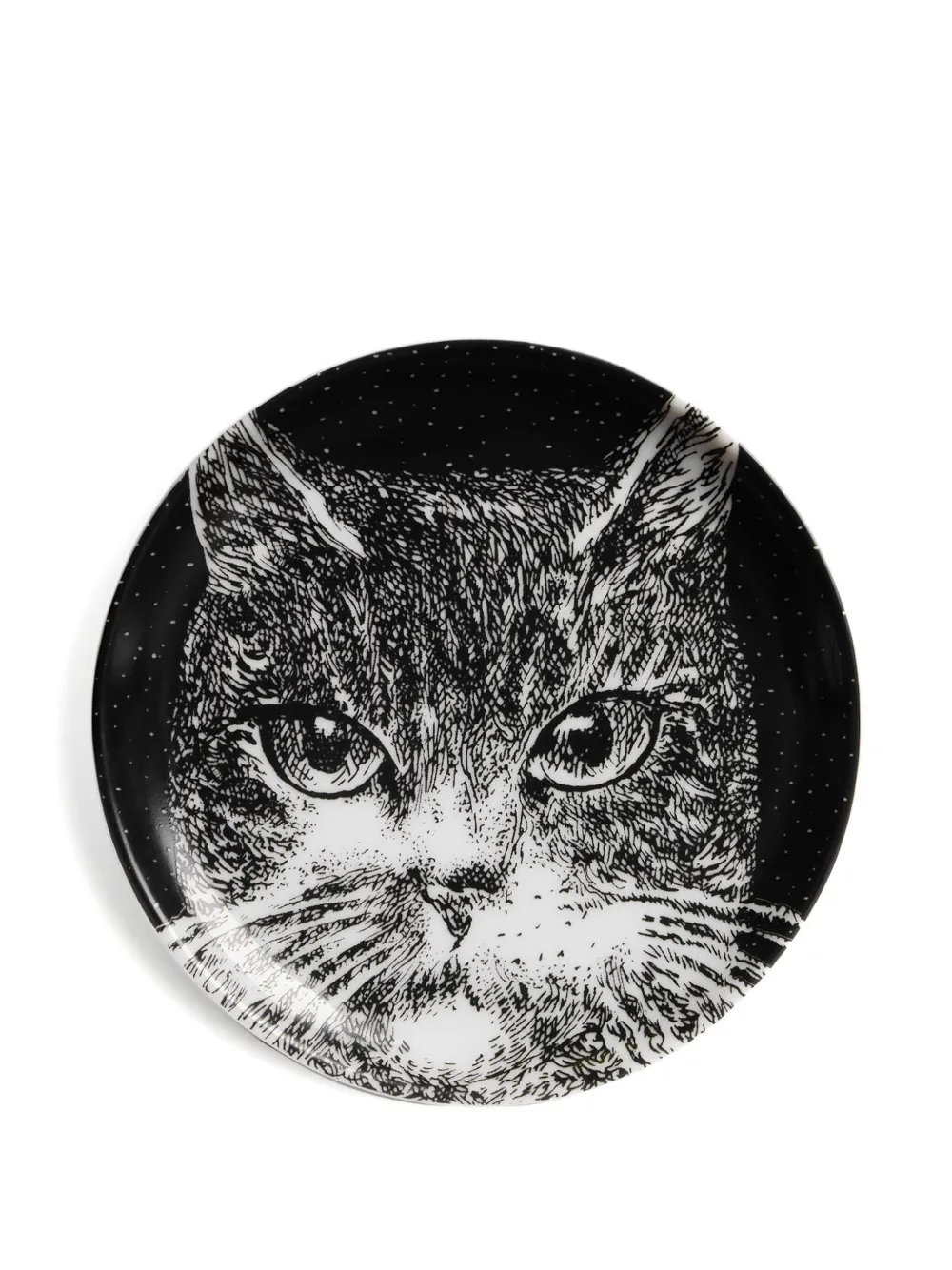 Fornasetti cat-print decorative plate | Black | Image 1