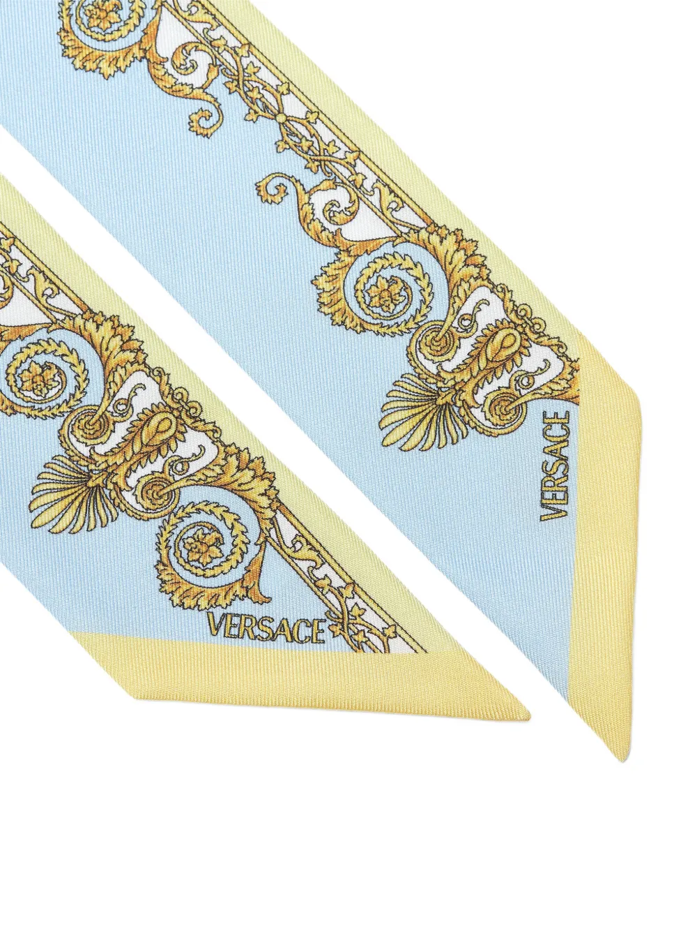 Versace Baroque-print Scarf In Blue