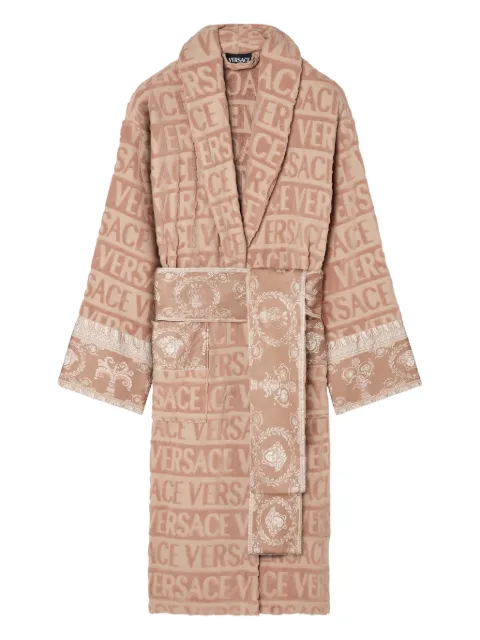 Versace logo baroque-print bathrobe