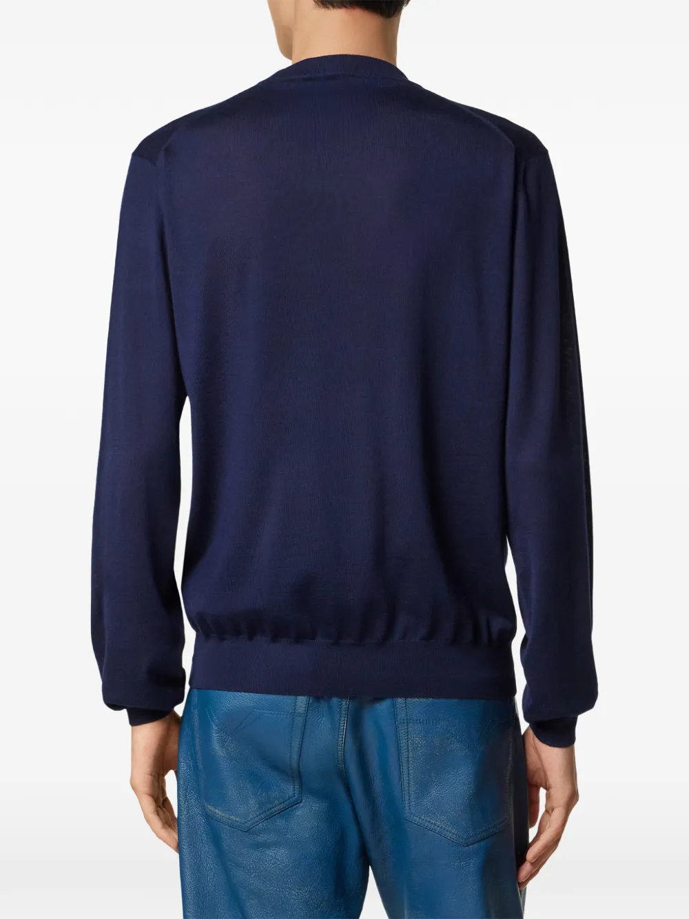 Versace Gebreide trui van wolblend Blauw