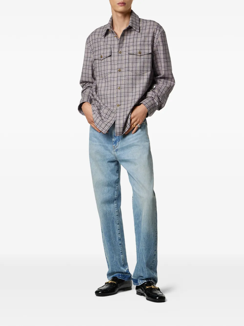 Versace Overhemd met lange mouwen - Paars