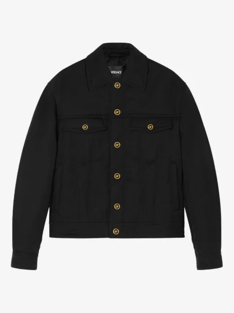 Versace crushed nylon satin padded jacket