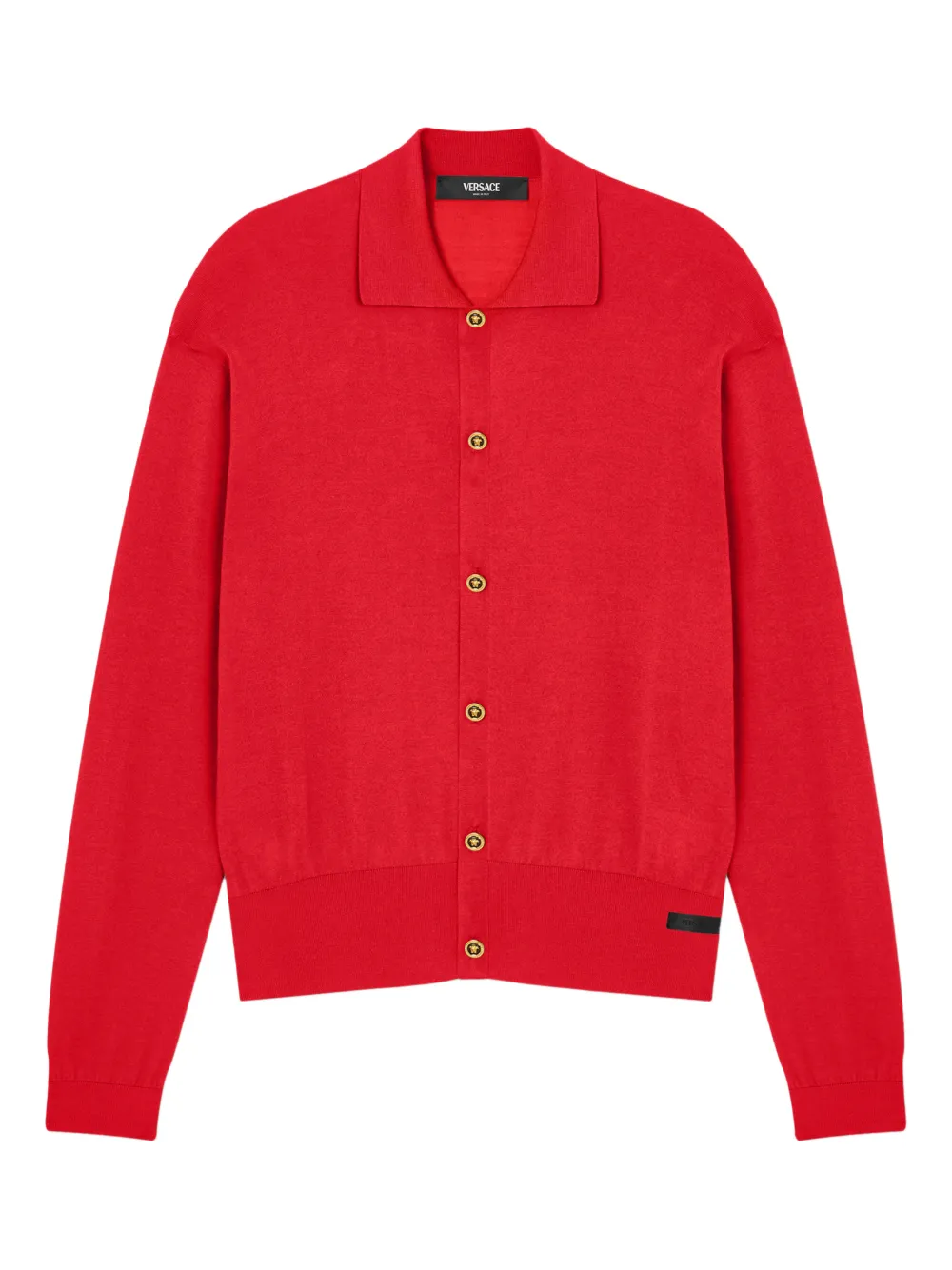 Versace Cardigan stile polo - Rosso