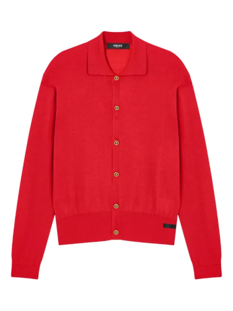 Versace silk polo cardigan