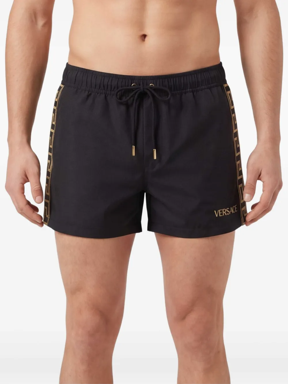 Versace Greca zwembroek met trekkoord Zwart