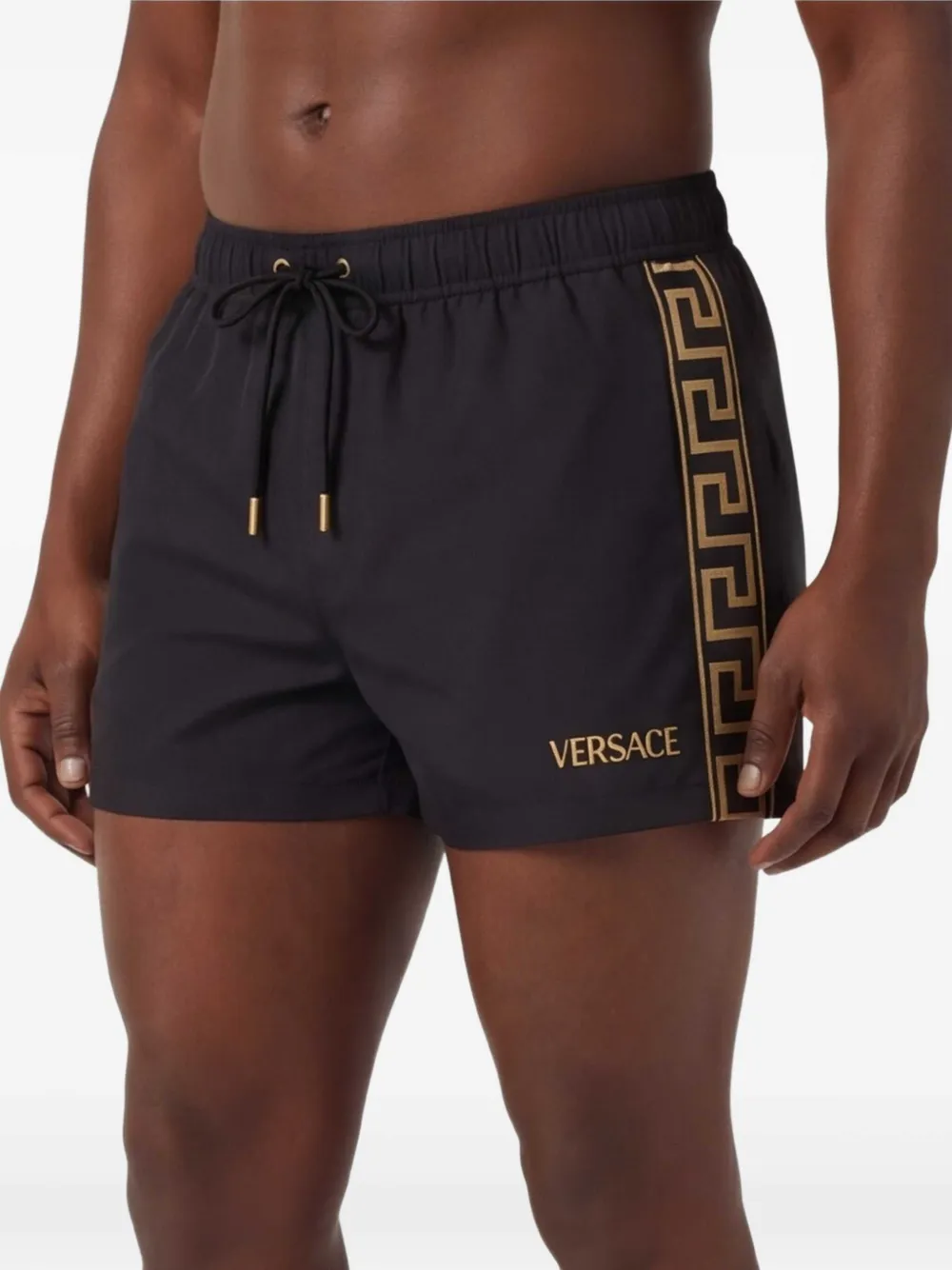 Versace Greca zwembroek met trekkoord Zwart