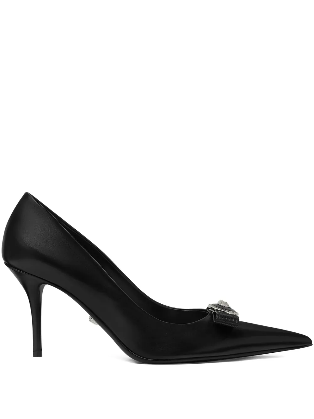 Versace Pumps Gianni Ribbon in pelle 85mm - Nero