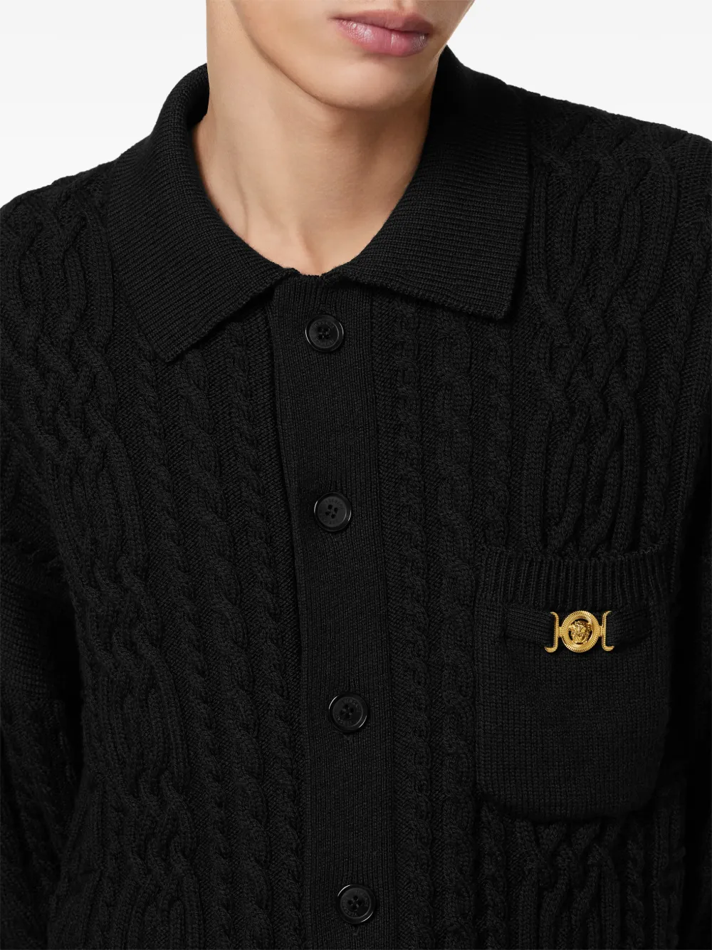 Versace Wollen vest Zwart