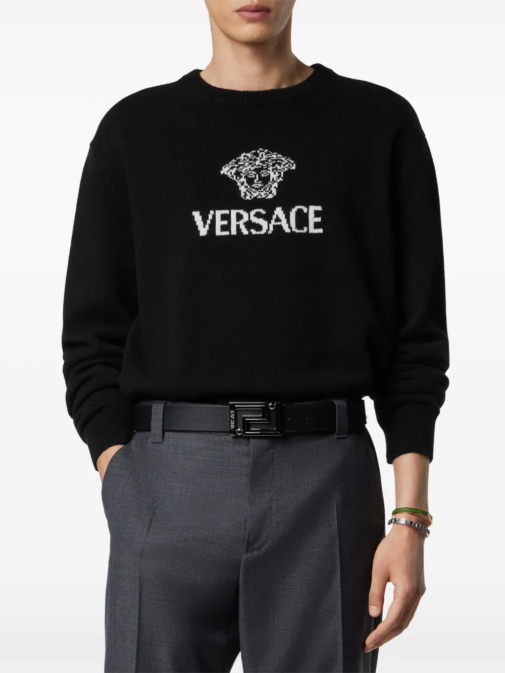 Versace Trui met Medusa-patroon - Zwart