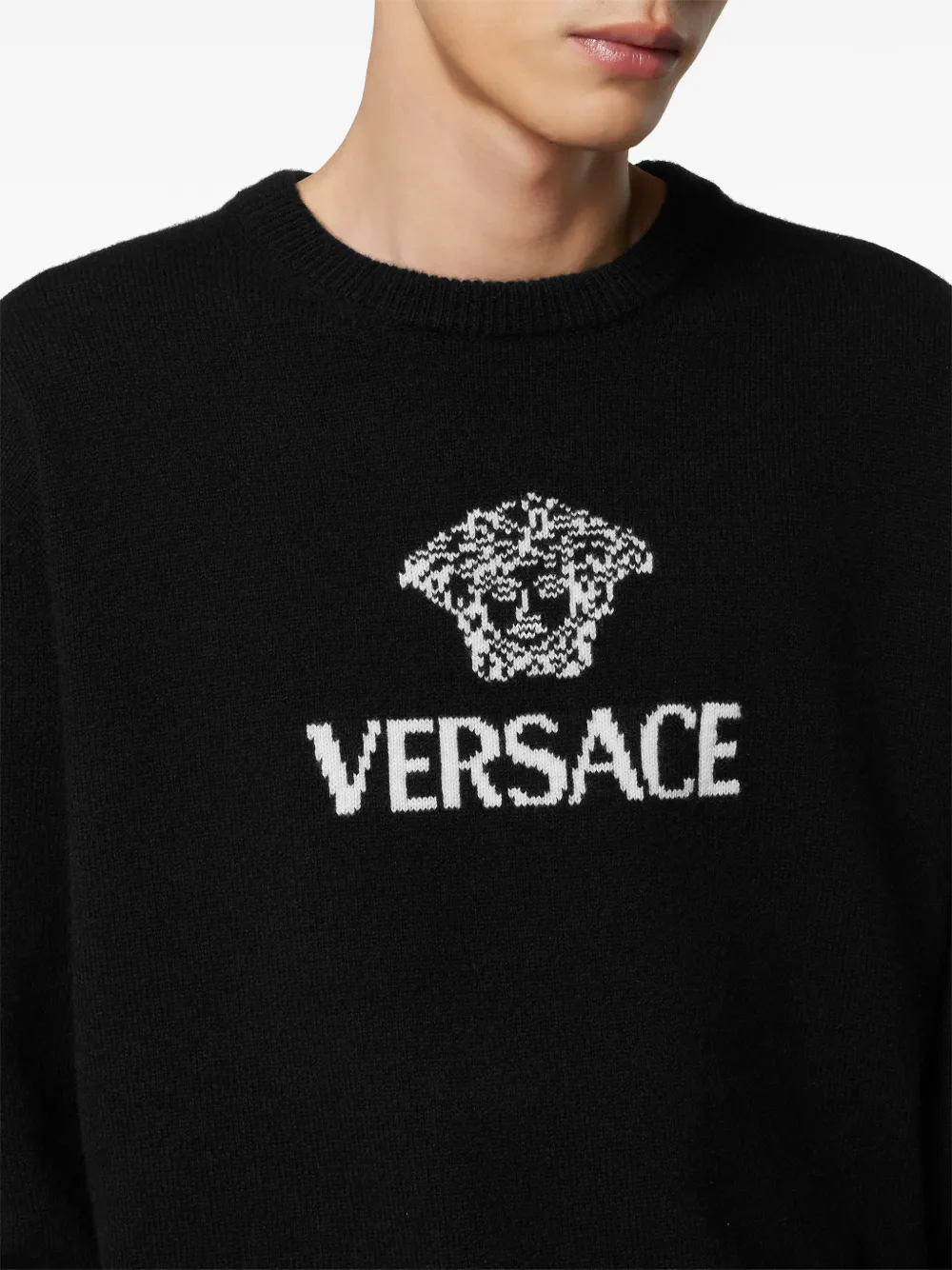 Versace Trui met Medusa-patroon Zwart