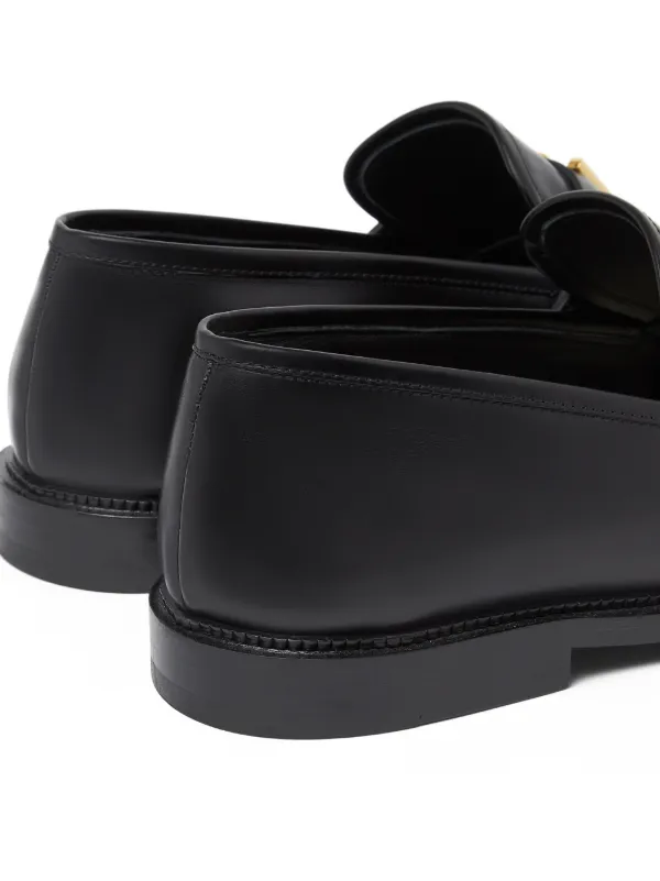 Versace V Leather Loafers | Black | FARFETCH