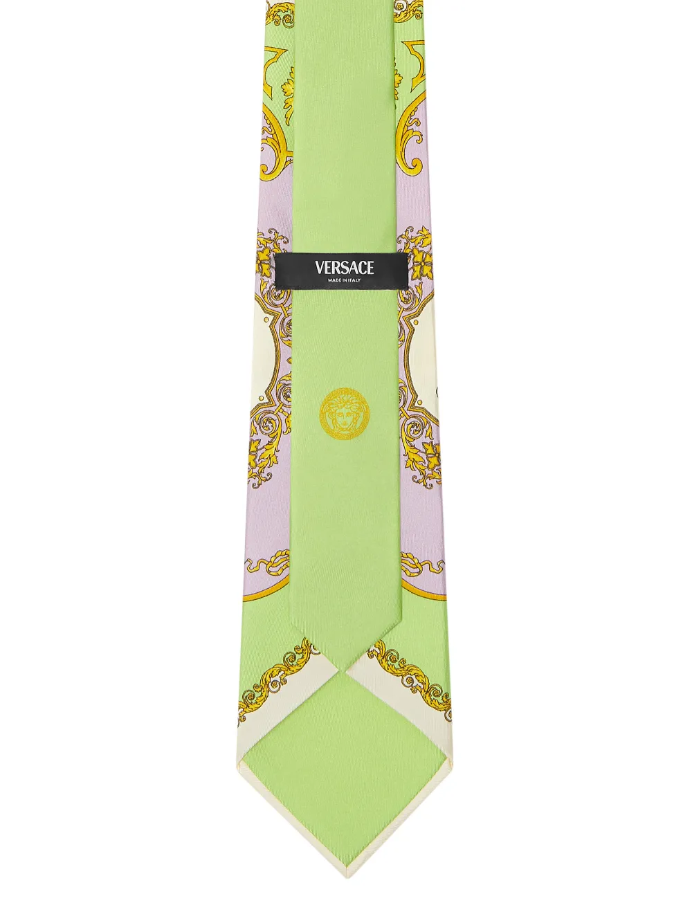 Versace printed silk tie - Groen