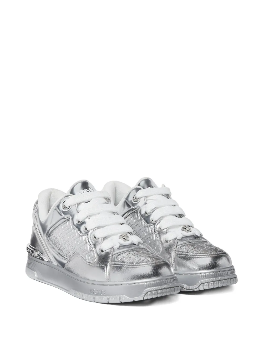 Versace Medusa sneakers met Greca-reliëf Zilver