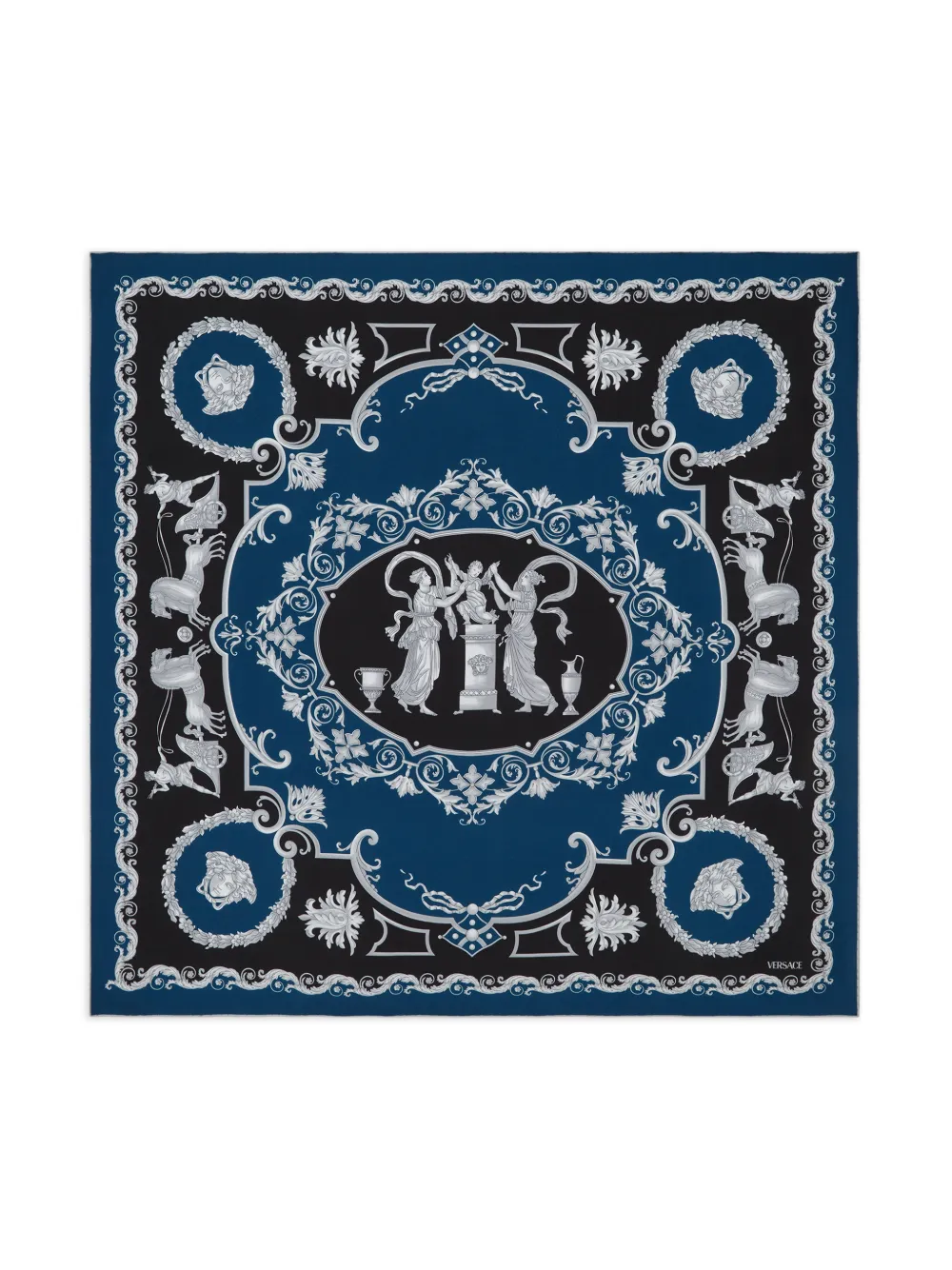 Versace Foulard in seta grande - Blu