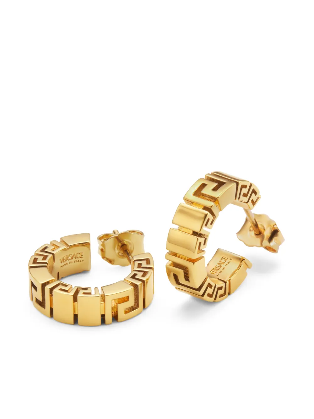 Versace Greca-motif Earrings In Gold