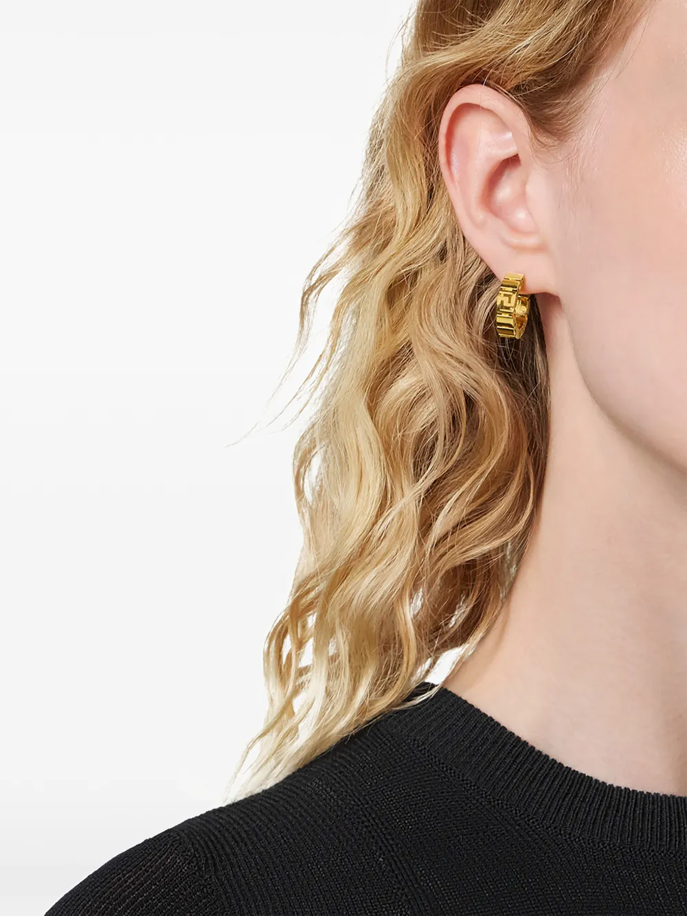 Versace Greca-motif Earrings In Gold