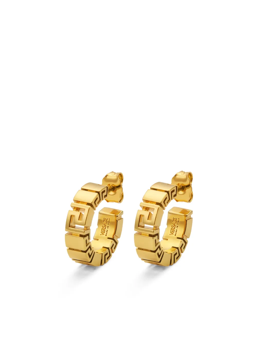 Versace Greca-motif Earrings In Gold