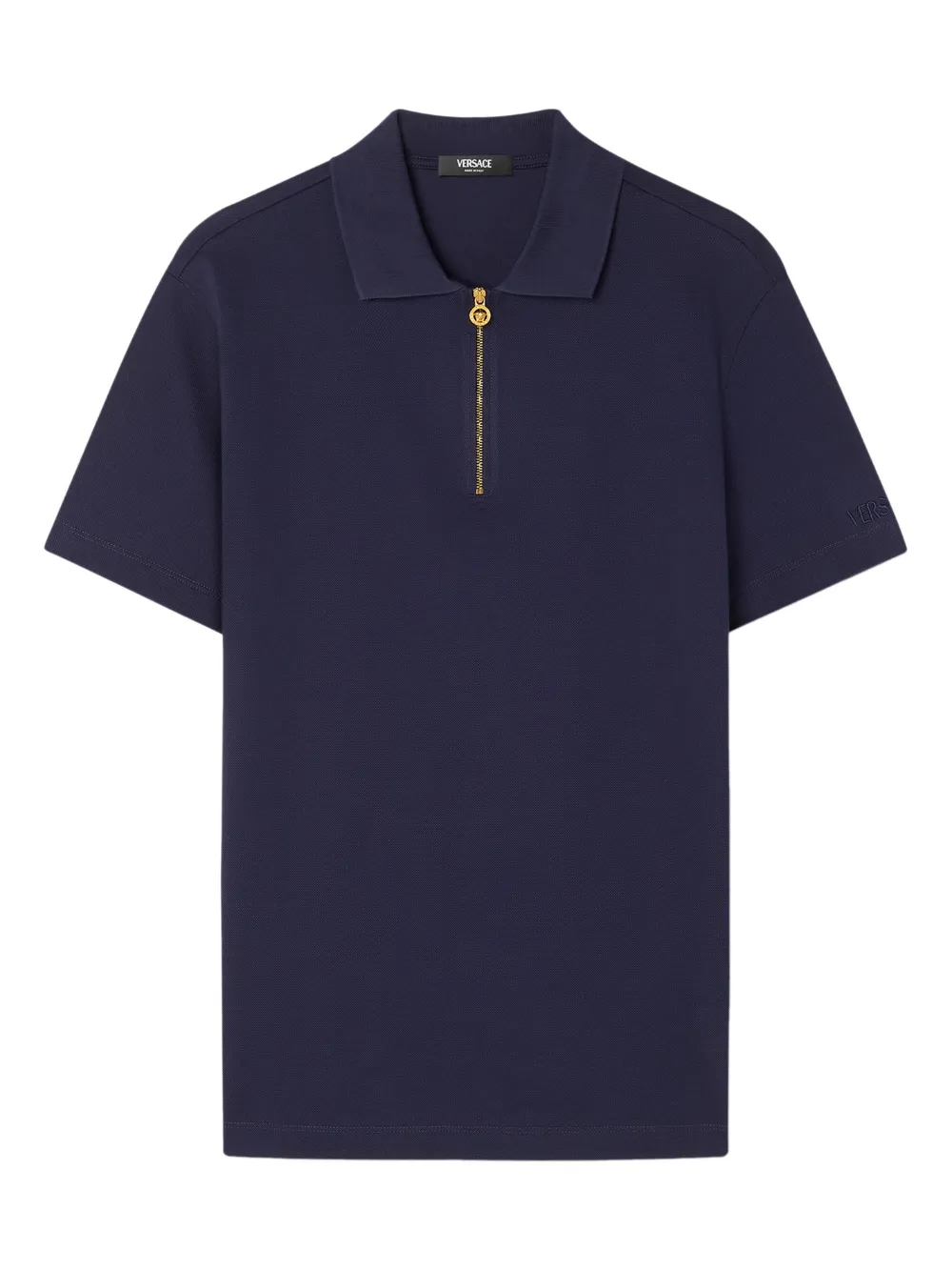 Versace playera tipo polo con detalle de cierre | azul | Image 1