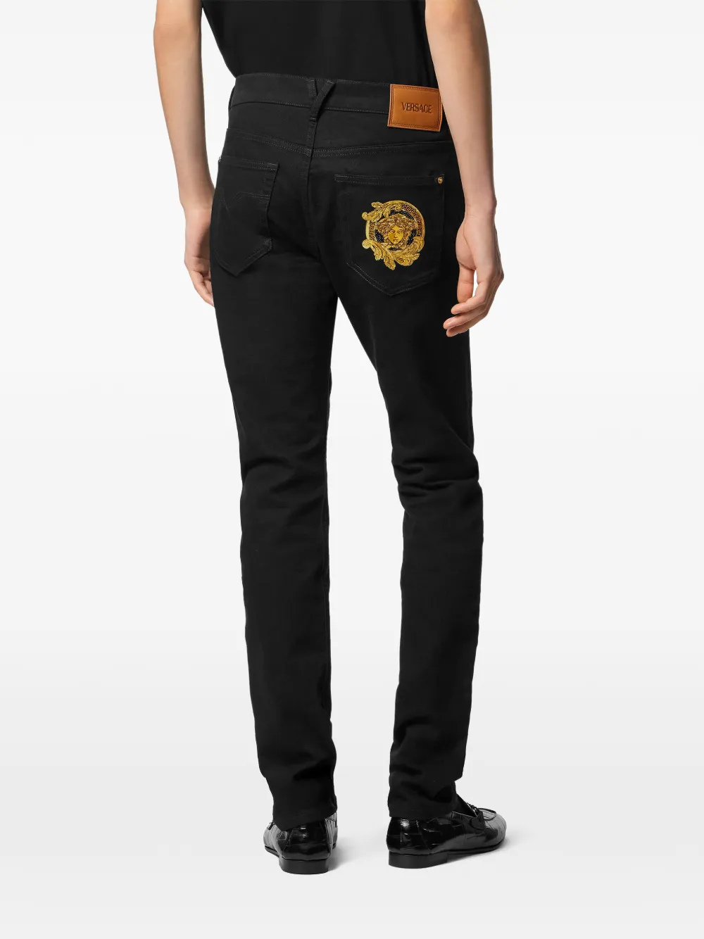 Versace Jeans met Medusa-borduurwerk Zwart