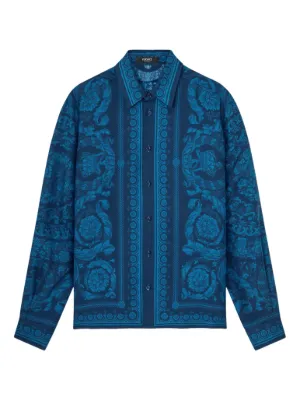 mens versace dress shirt Versace men Chain-Link Camp Shirt