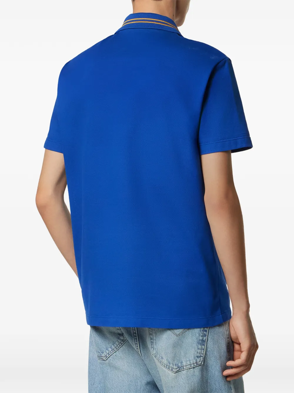 Versace Poloshirt met geborduurde Medusa Blauw