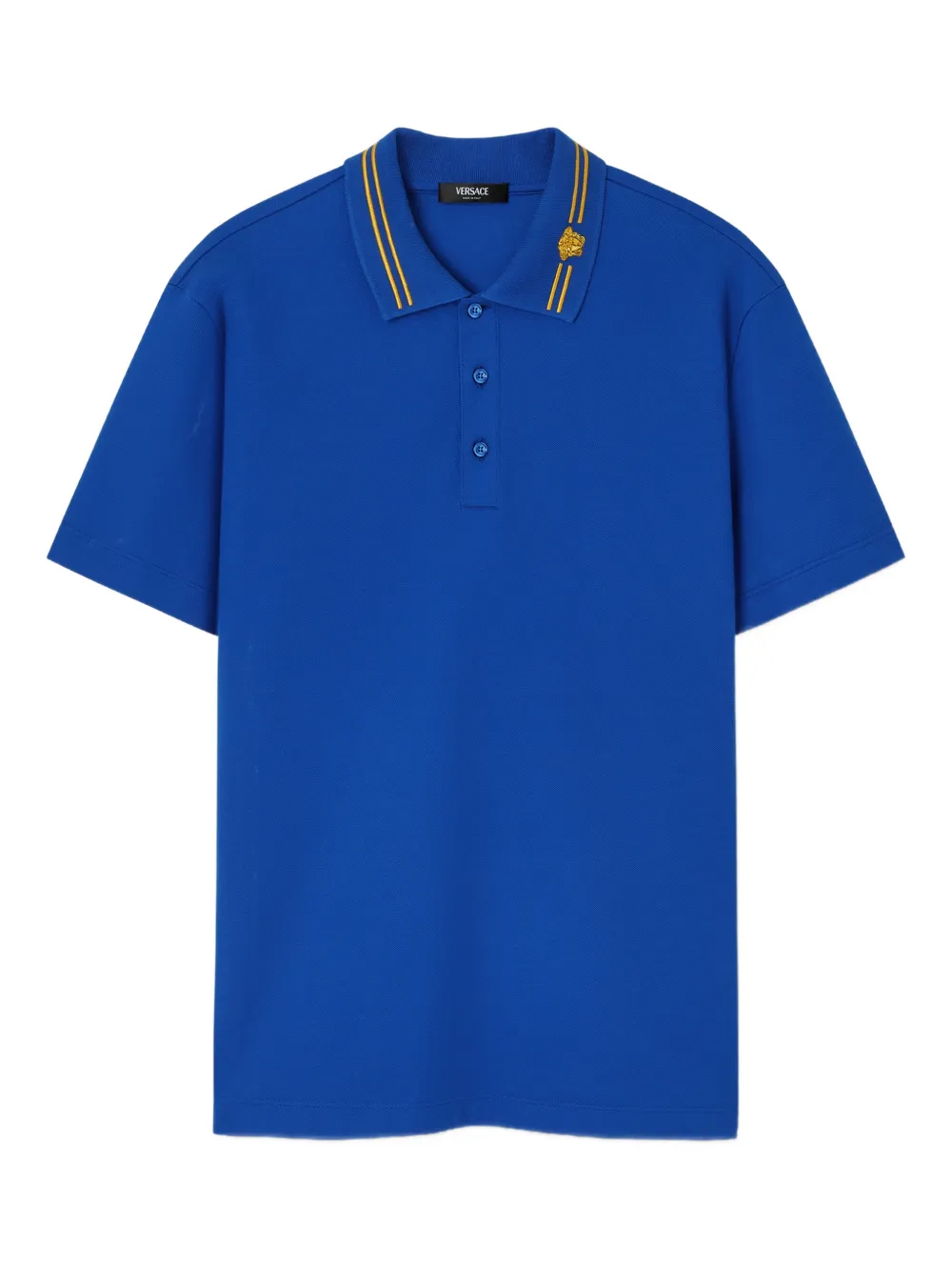 Versace Polo con ricamo Medusa - Blu