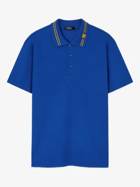 Versace embroidered cotton piqué polo