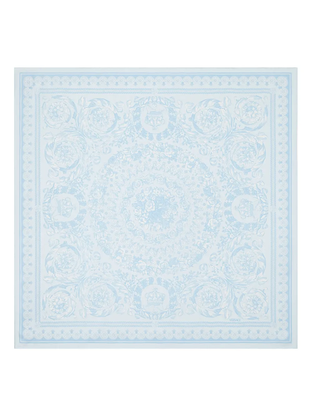 Versace Foulard con stampa Barocco - Blu
