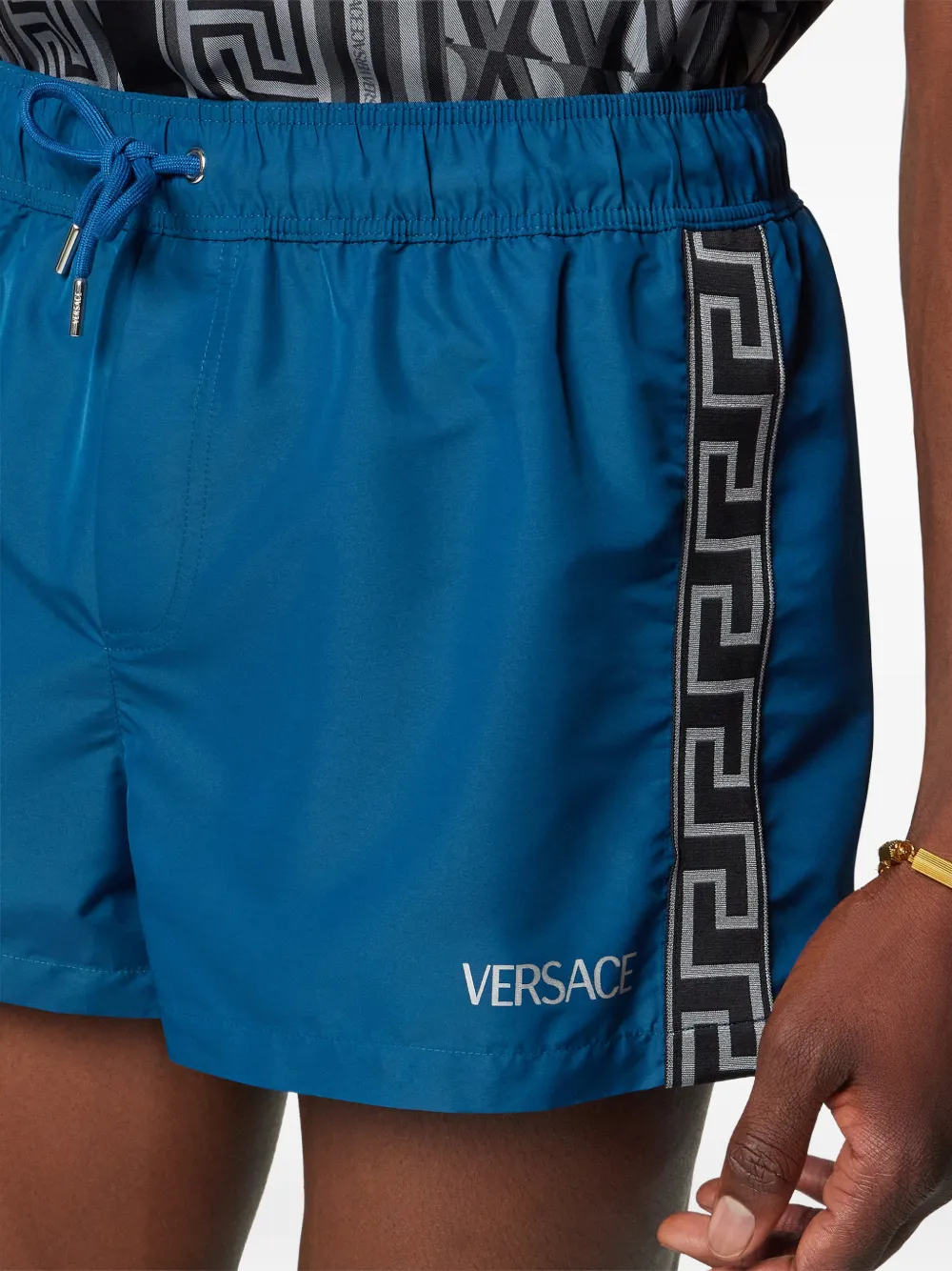 Versace Zwembroek met trekkoord Blauw