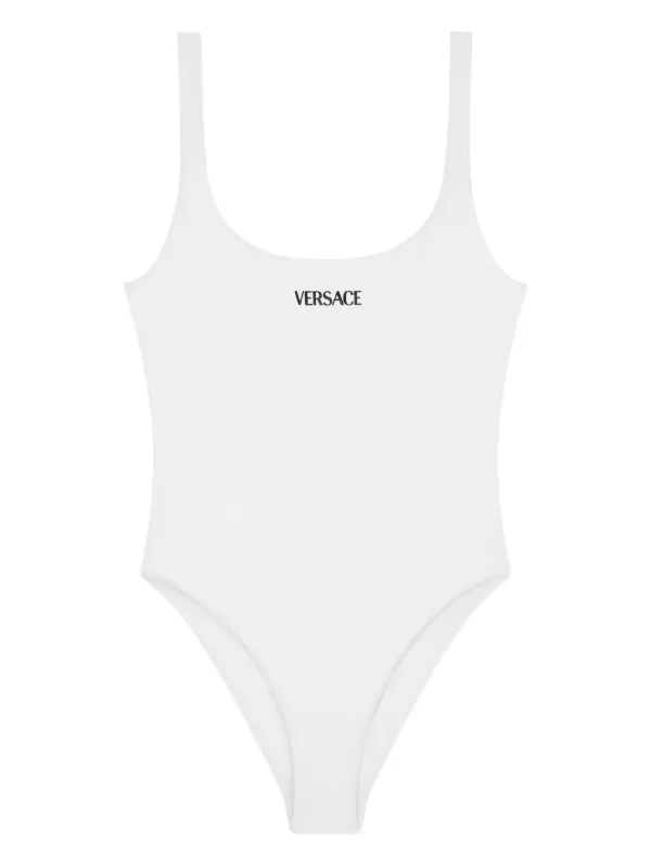 Versace Logo Swimsuit in White