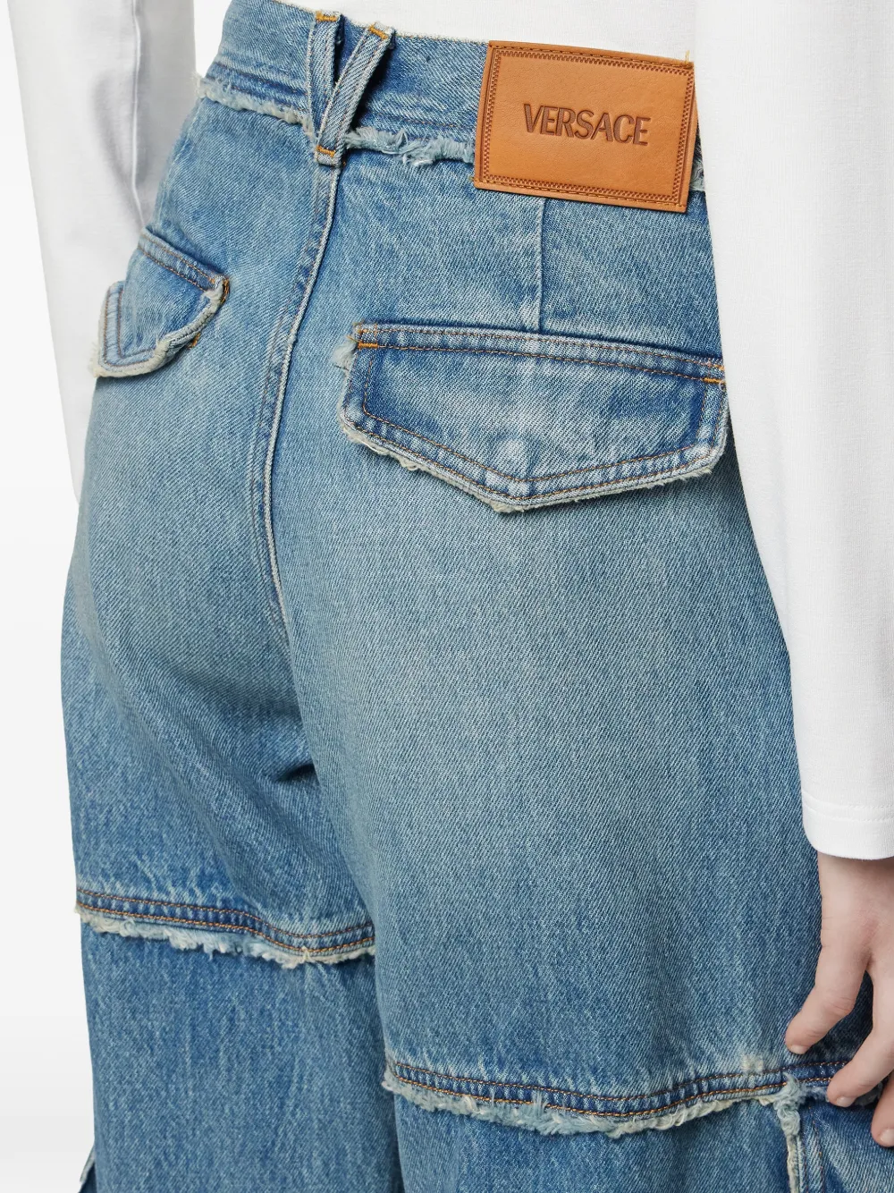 Versace Low-waist cargo jeans Blauw