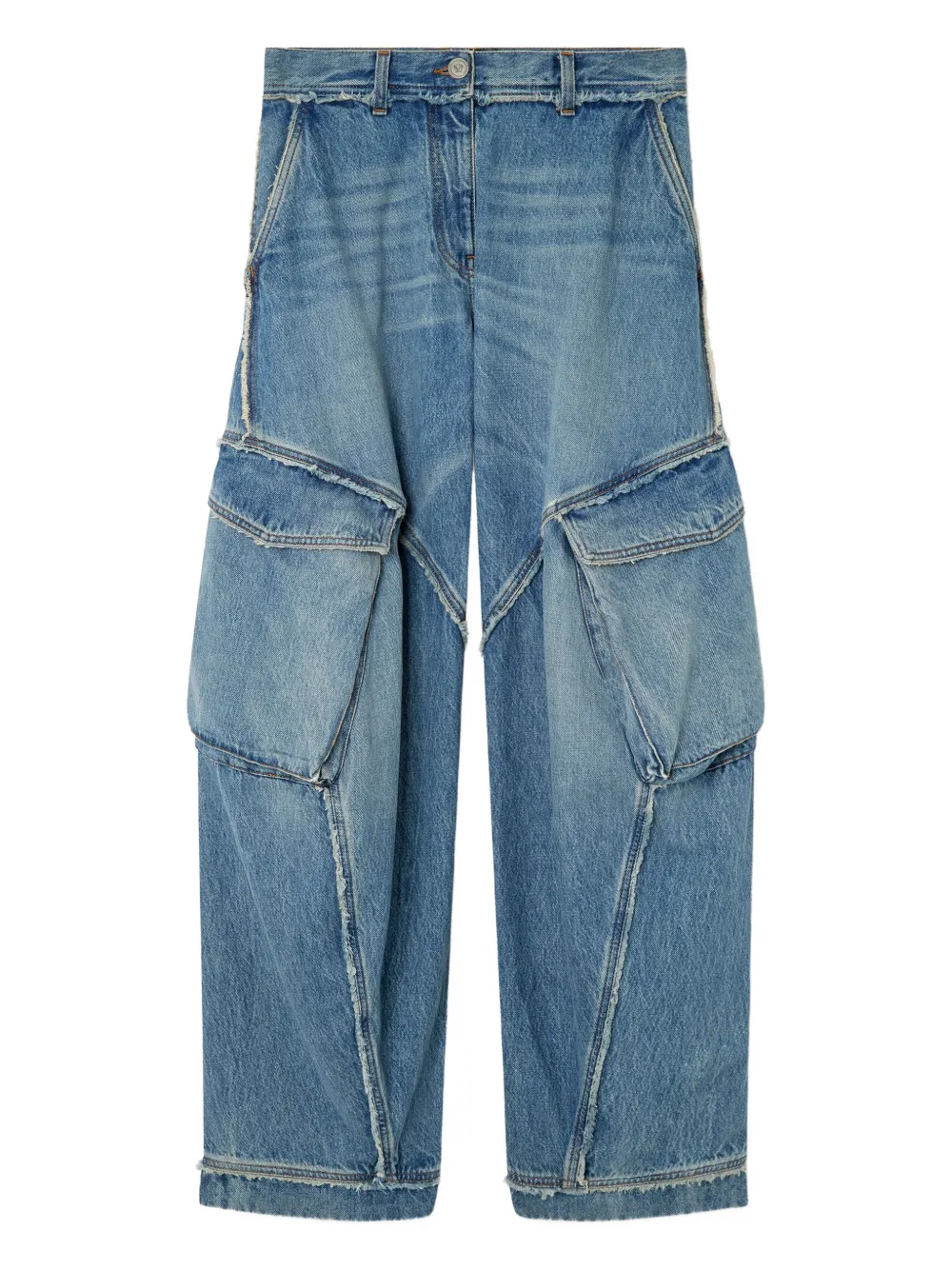 Versace Cargo Cotton Jeans In Blue