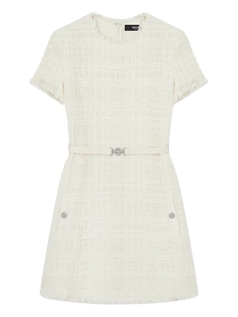 Versace check-pattern cotton mini dress