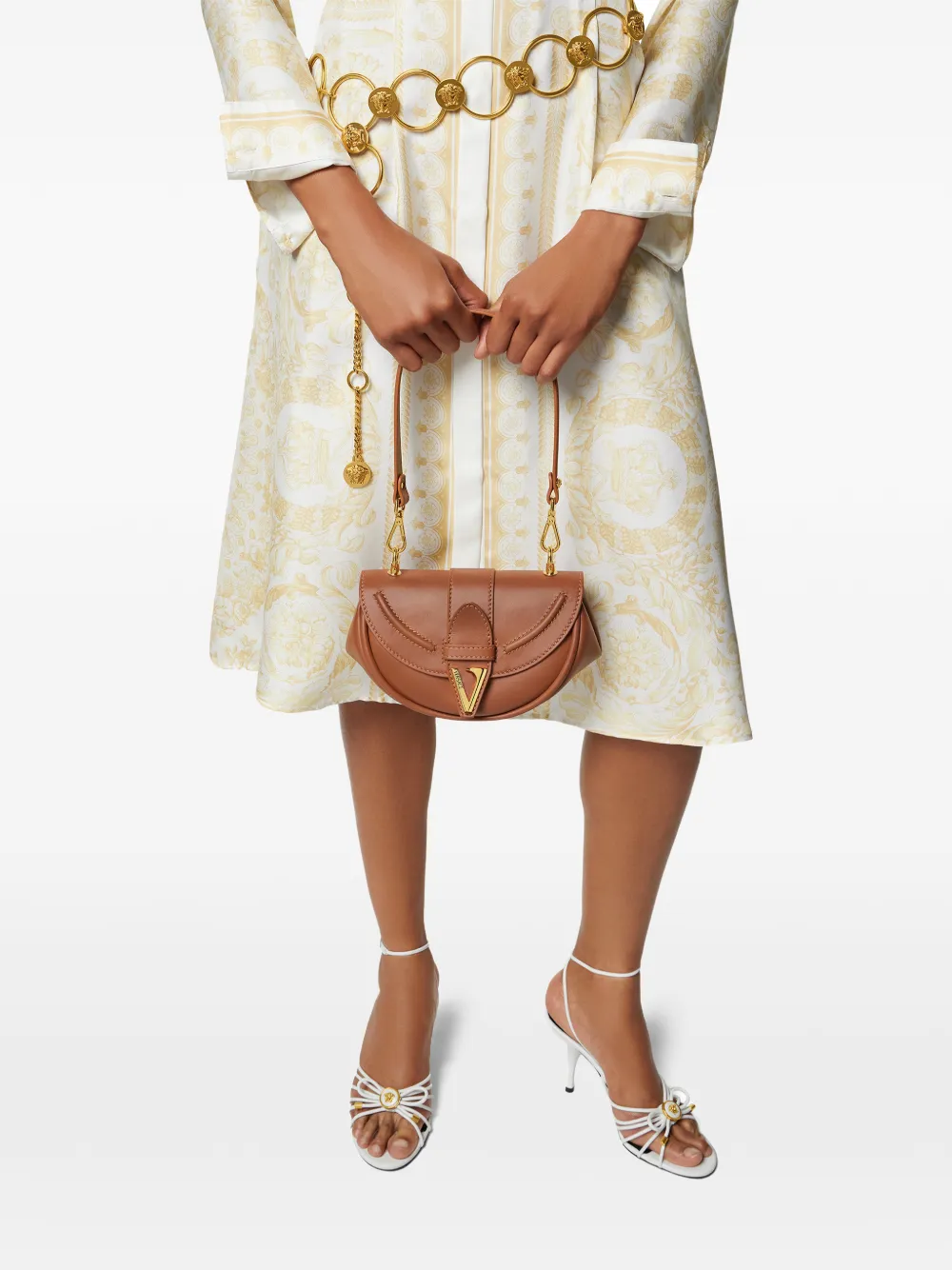 Versace Virtus kleine schoudertas - Bruin