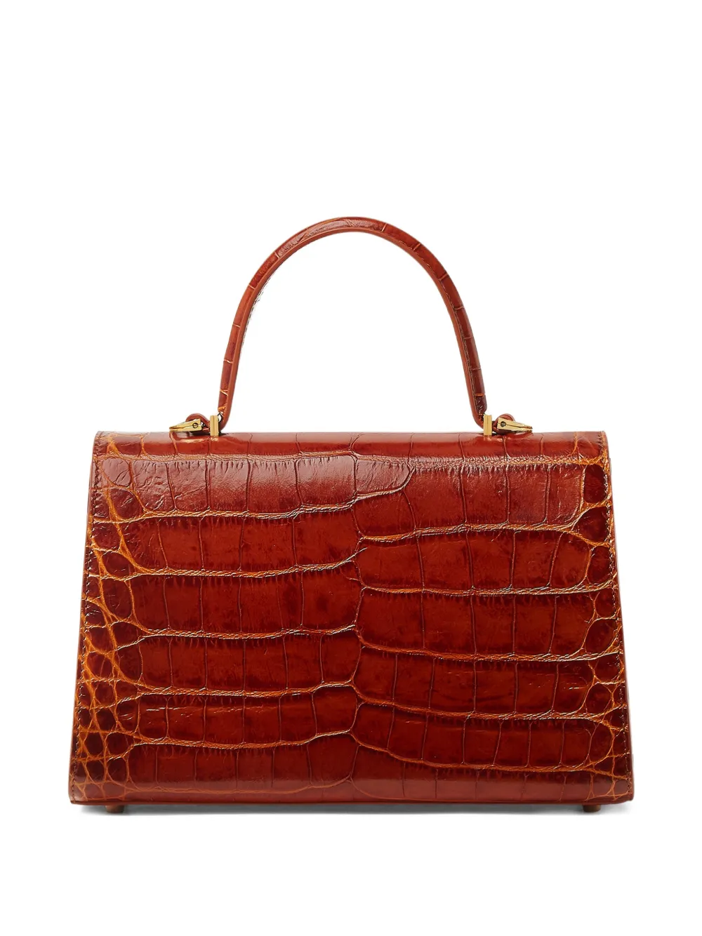 Versace Medusa 95 Croc-effect Top-handle Tote Bag - Brown 