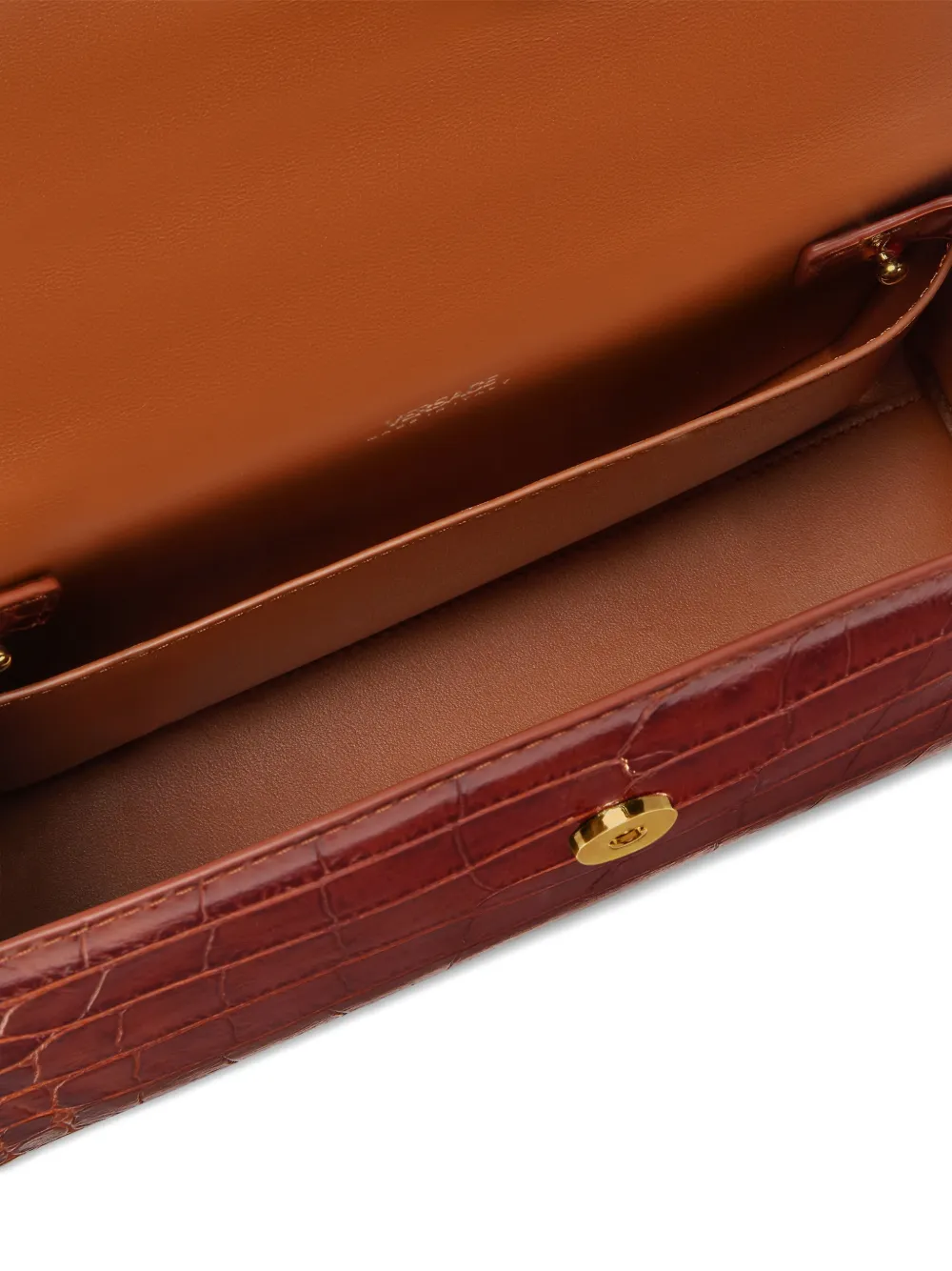 Versace Medusa '95 shopper met krokodillen-reliëf en handvat Bruin