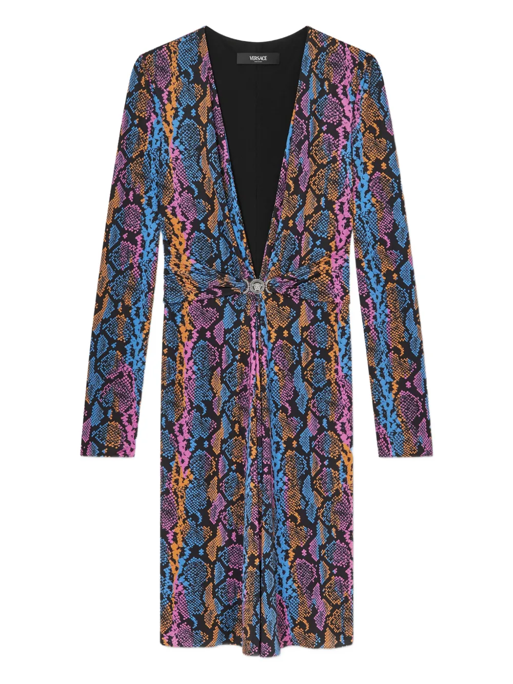 Versace python-print midi dress - Black