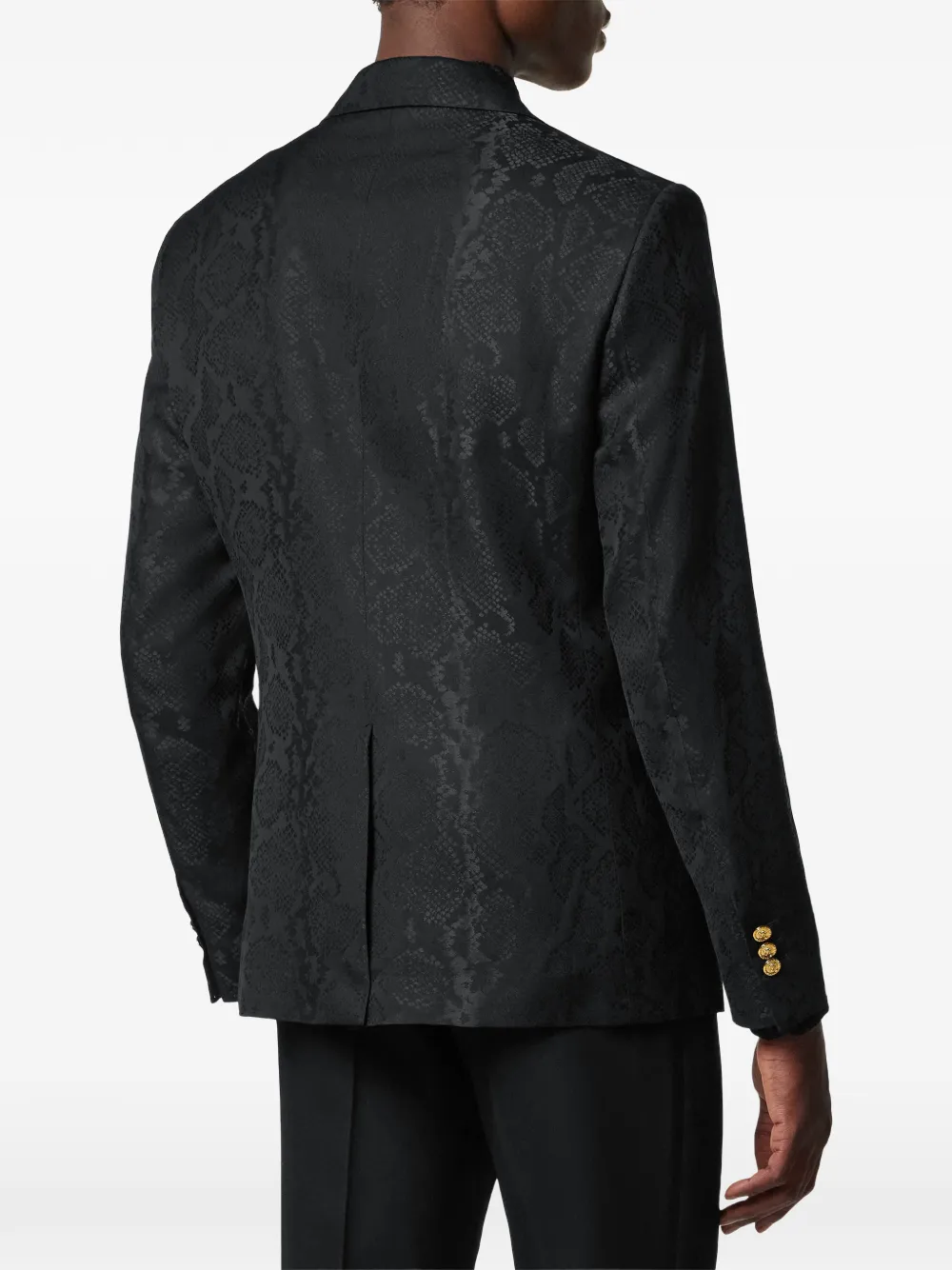 Versace Blazer met slangenleer-effect Zwart