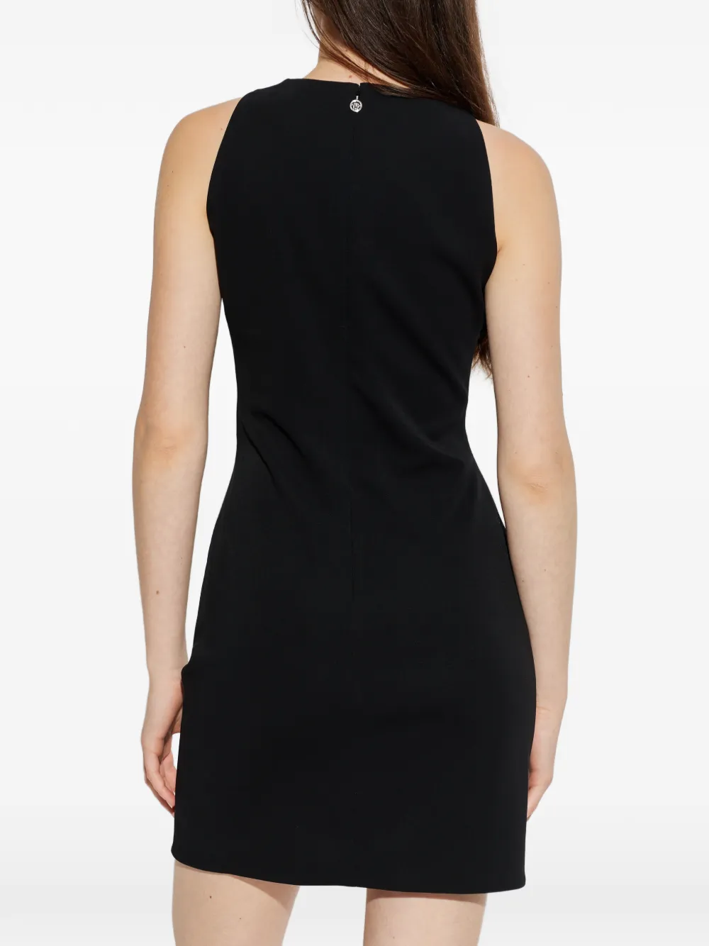 Versace Studded Ruched Mini Dress In Black