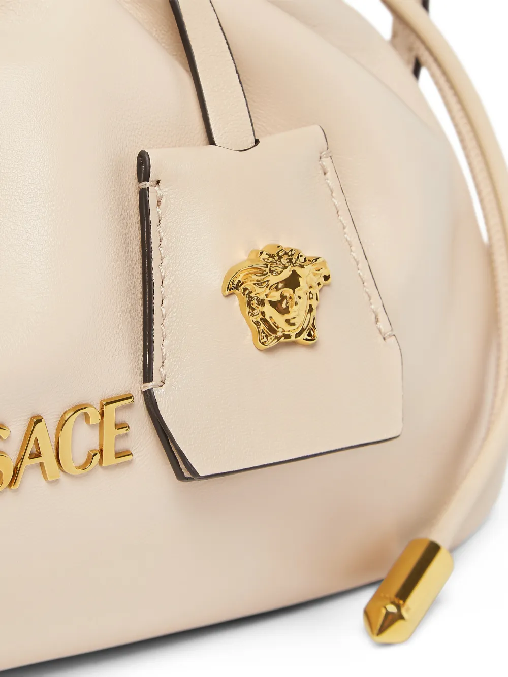 Versace Tag mini-clutch met logo Beige