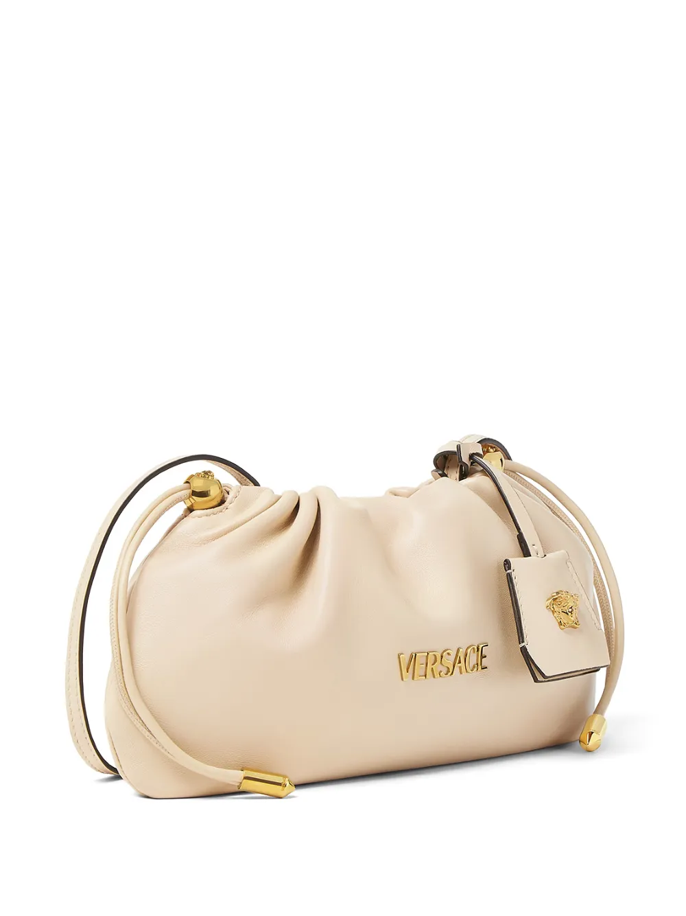 Versace Tag mini-clutch met logo - Beige