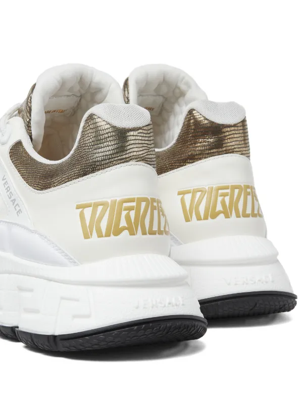 Versace Trigreca lizard-effect Sneakers | White | FARFETCH