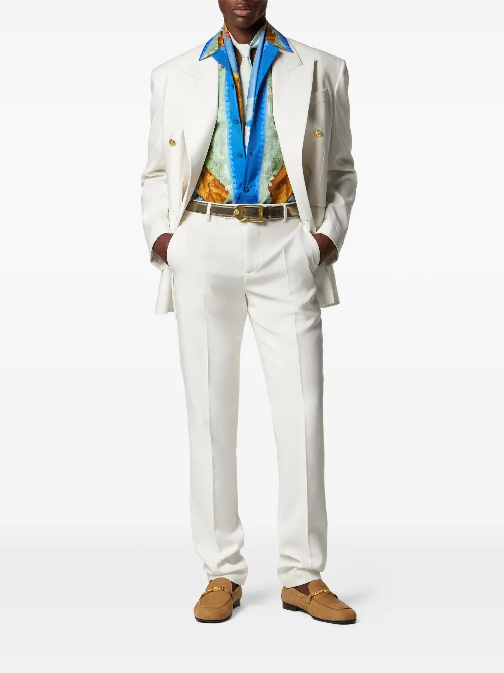 Versace Broek met logopatch - Wit