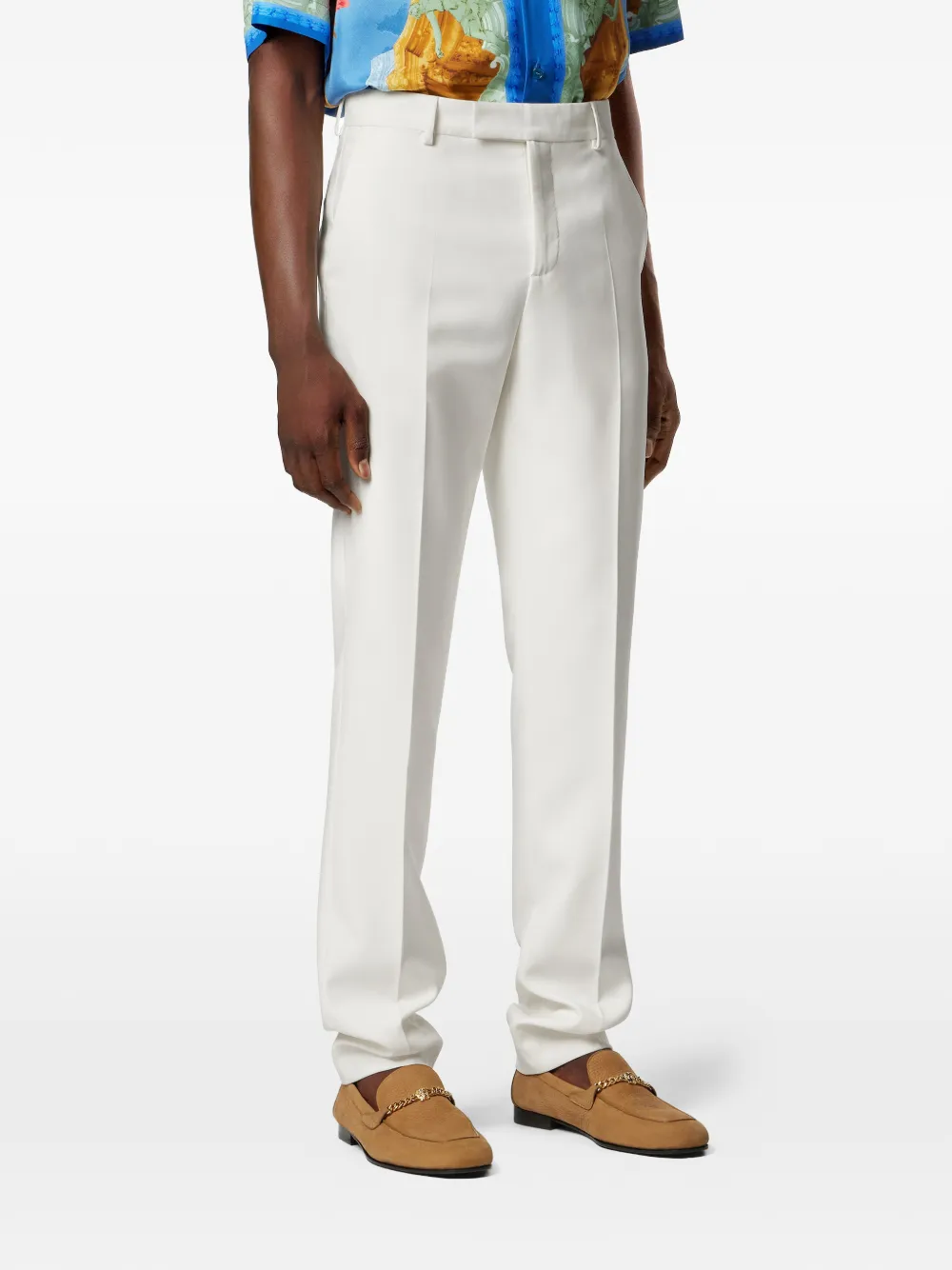 Versace Logo-patch Trousers - White 