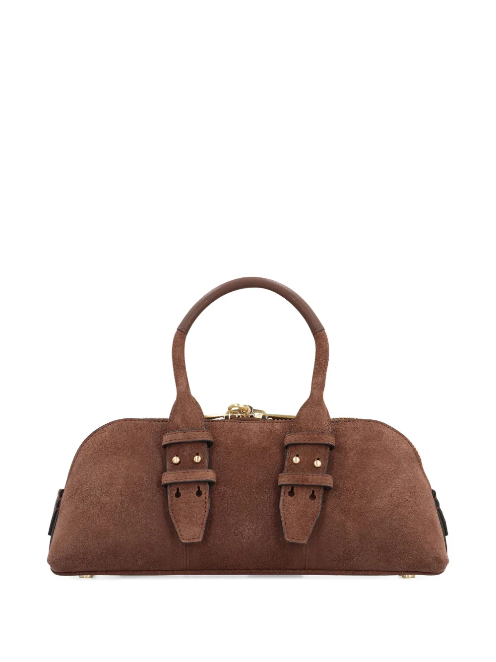 PINKO Suède bowlingtas met slot - Bruin