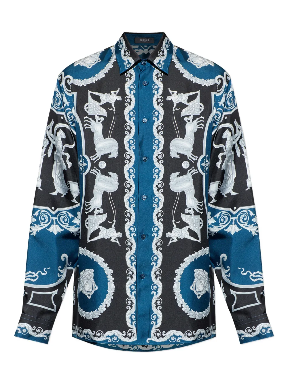 Versace camisa de seda Hall of Heroes | azul | Image 1
