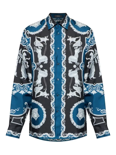 Versace Hall of Heroes printed silk shirt